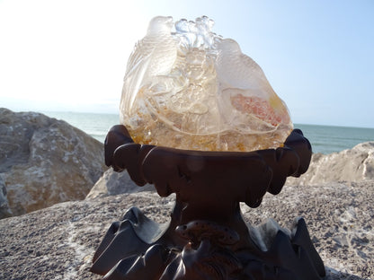 Sculpture couple d'oiseaux Quartz Cristal de Roche - Cristaux - Colibri Minéraux et Bien-être