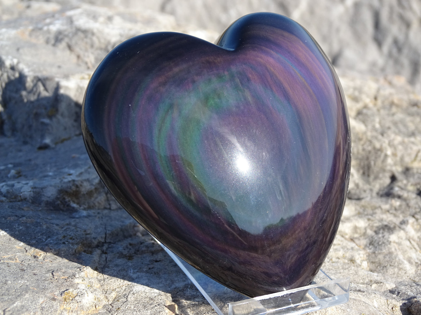 Obsidienne Arc en Ciel Oeil Céleste Coeur