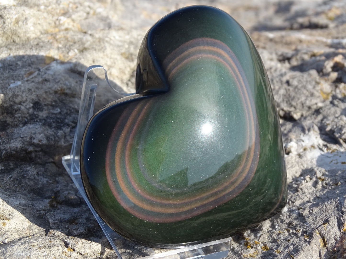 Obsidienne Arc en Ciel Oeil Céleste Coeur