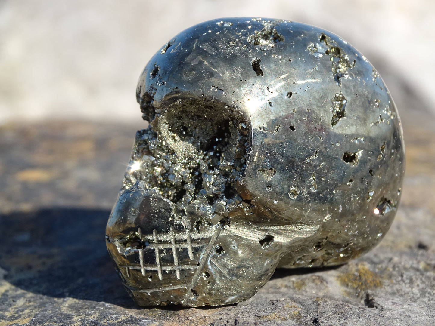 Crâne en Pyrite