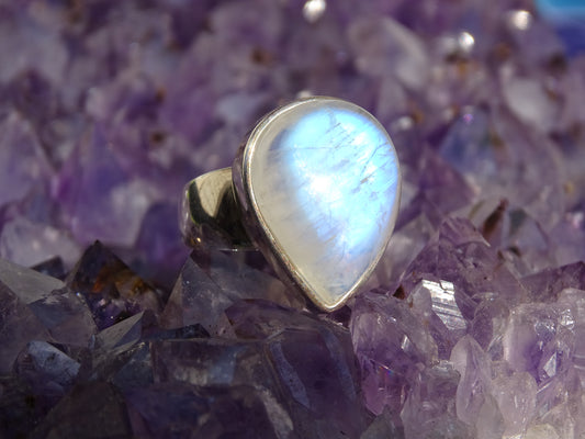 Bague Pierre de Lune Argent 925 Taille 56