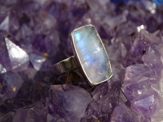 Bague Pierre de Lune Argent 925 Taille 57
