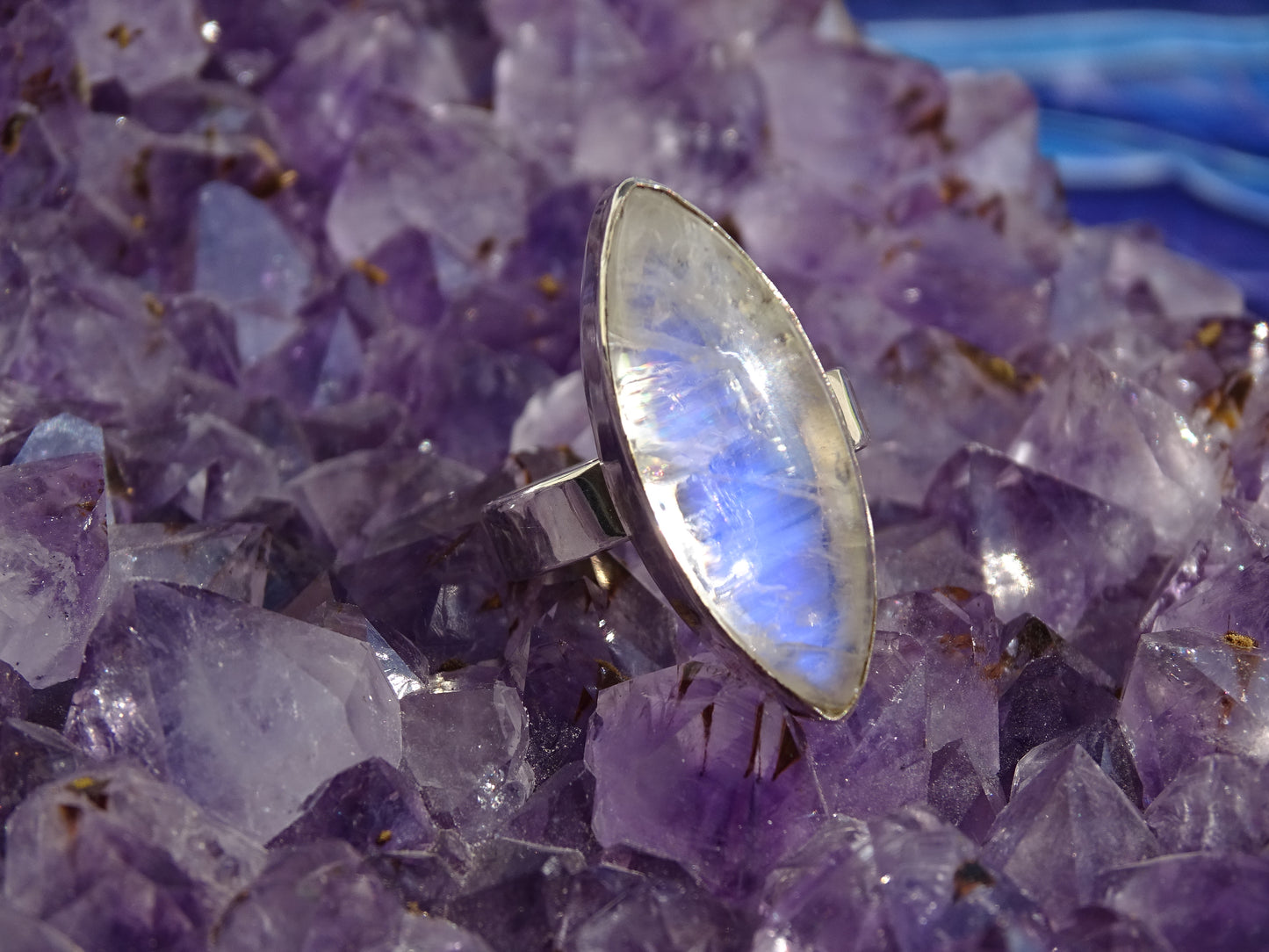 Bague Pierre de Lune Argent 925 Taille 58