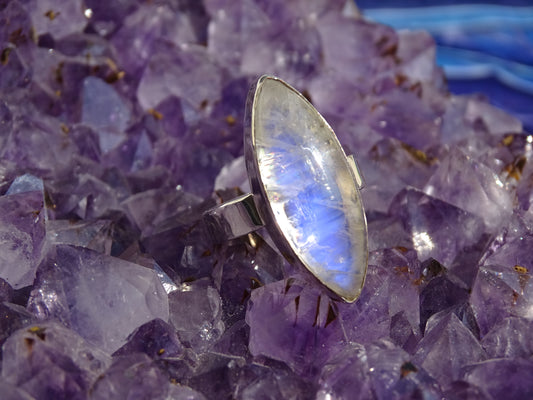 Bague Pierre de Lune Argent 925 Taille 58