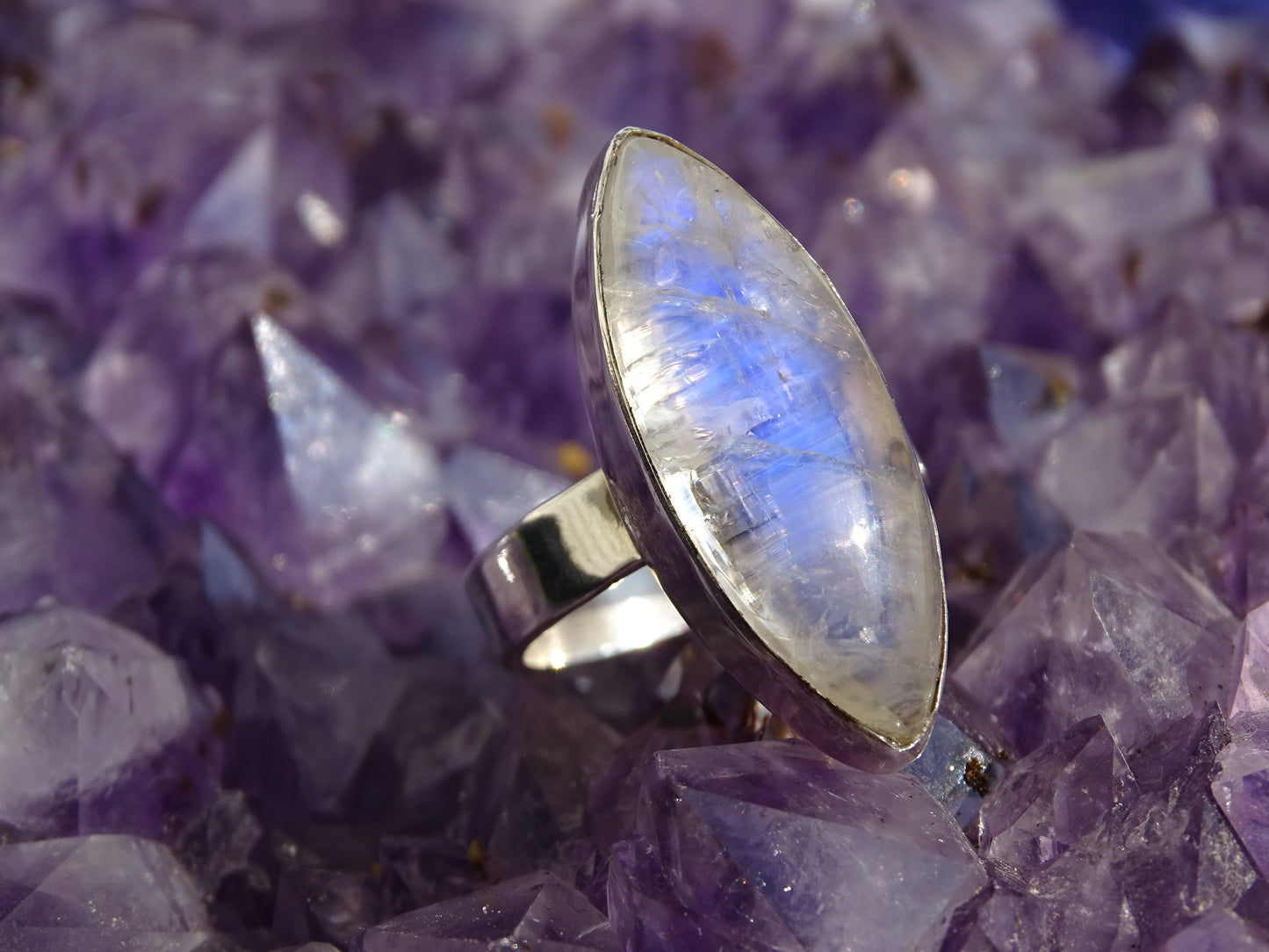 Bague Pierre de Lune Argent 925 Taille 58