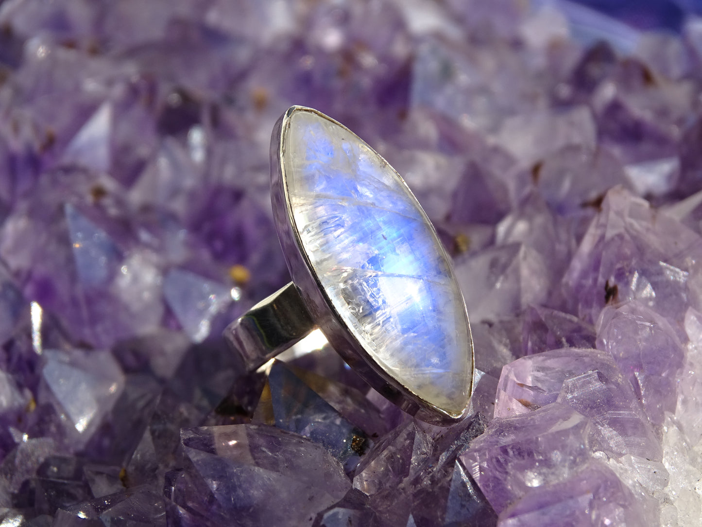 Bague Pierre de Lune Argent 925 Taille 58