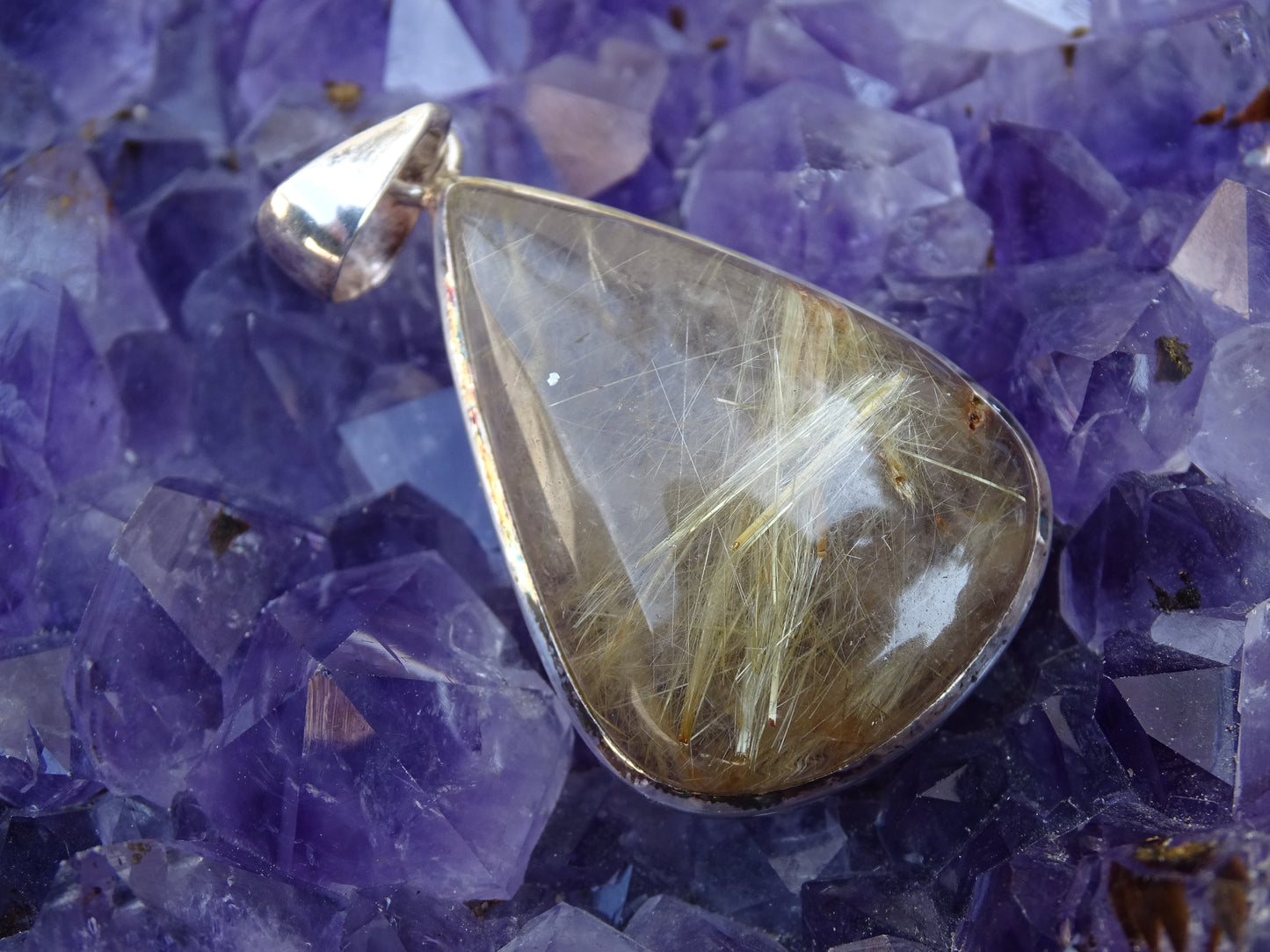 Pendentif Quartz Rutile Argent 925