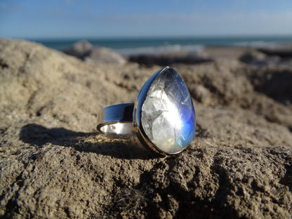 Bague Pierre de Lune Argent 925 Taille 59.5