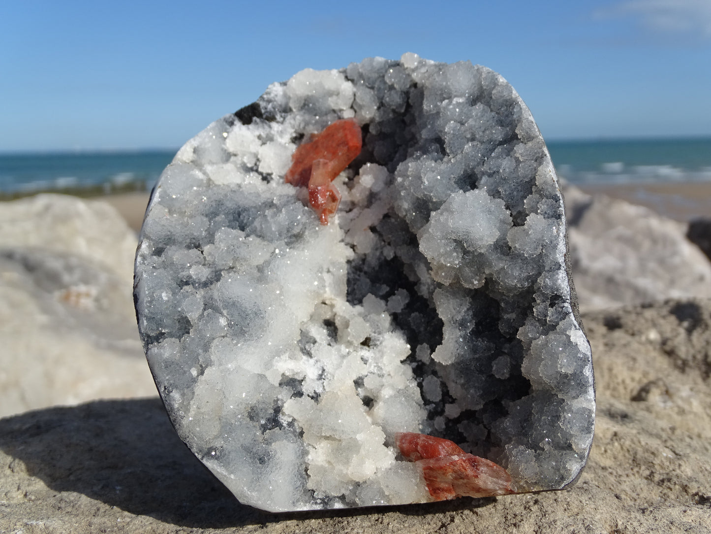 Calcédoine d'Inde et Heulandite