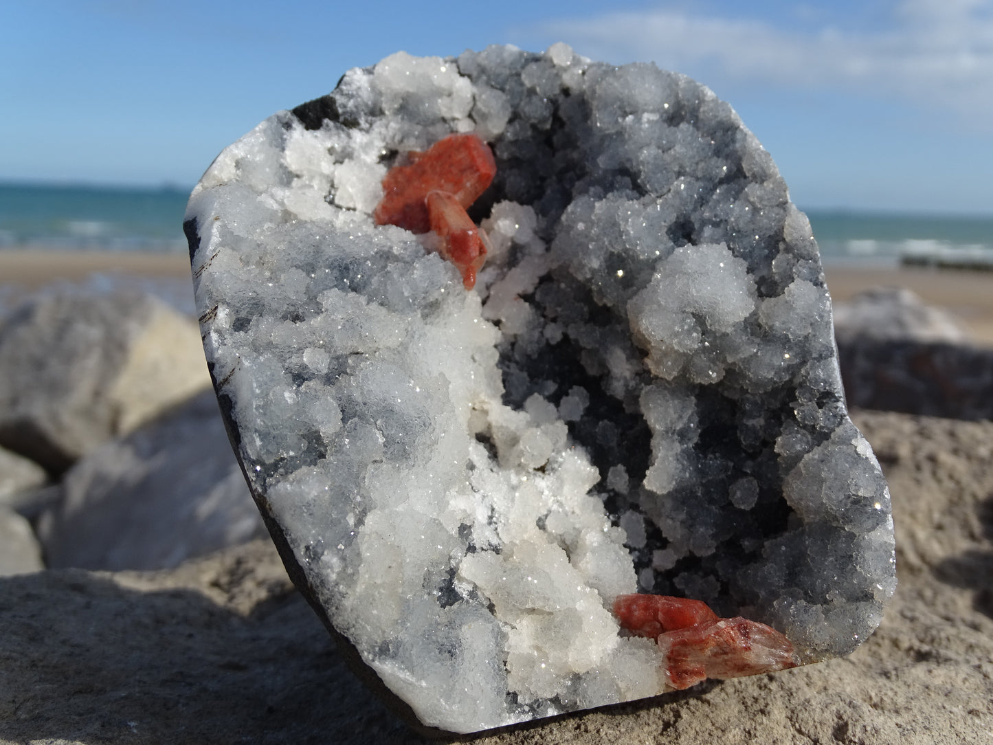 Calcédoine d'Inde et Heulandite