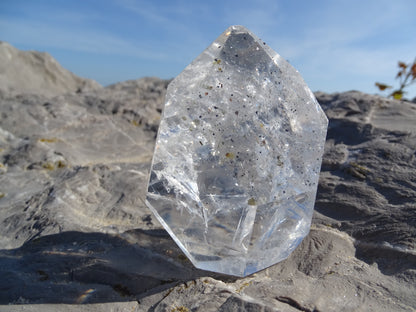Quartz Cristal de Roche paillettes d'hématite