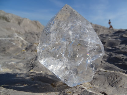 Quartz Cristal de Roche paillettes d'hématite
