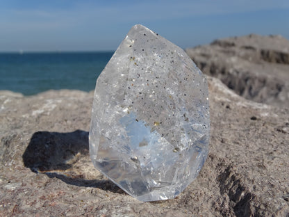 Quartz Cristal de Roche paillettes d'hématite