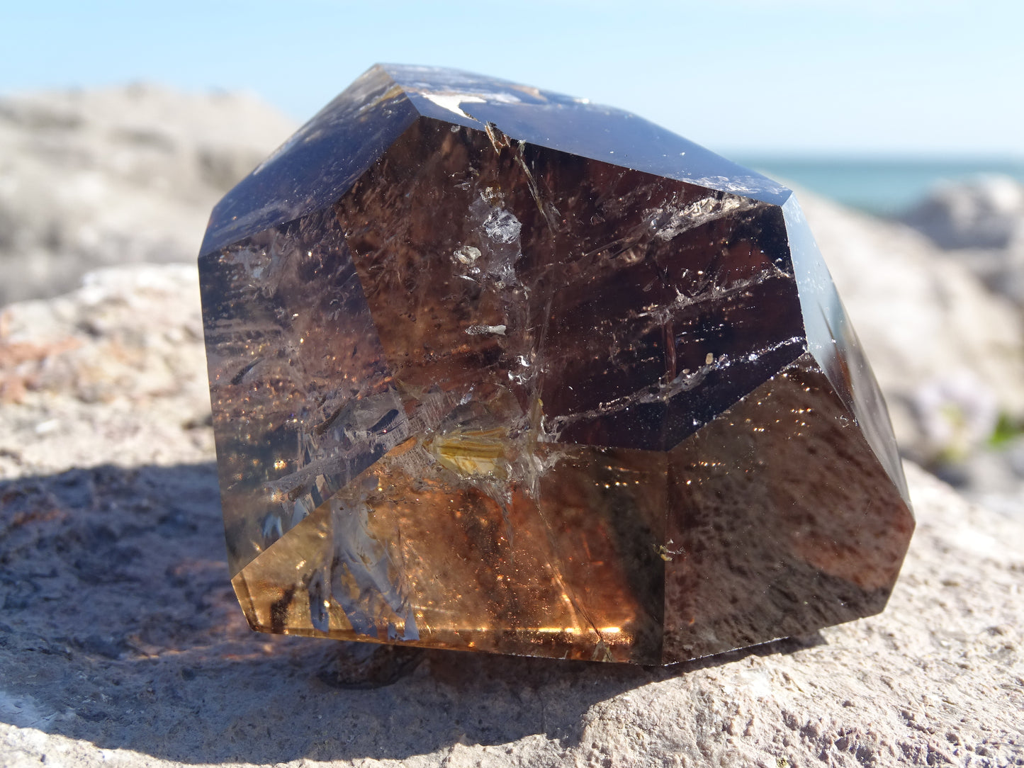 Faceted Rutilated Smoky Quartz