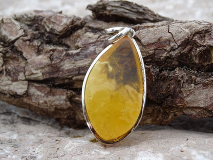 Pendentif Ambre Argent 925