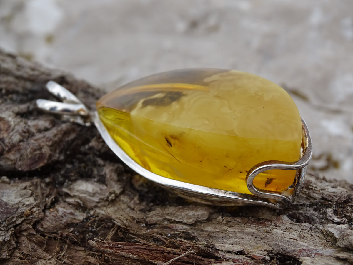 Pendentif Ambre Argent 925