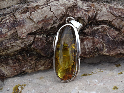 Pendentif Ambre Argent 925