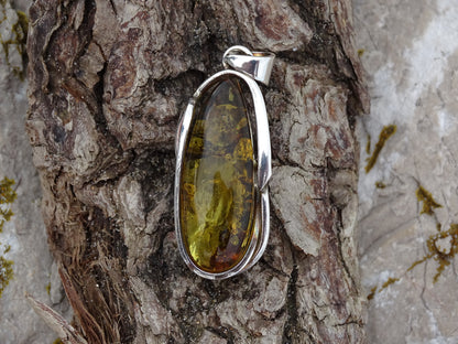 Pendentif Ambre Argent 925