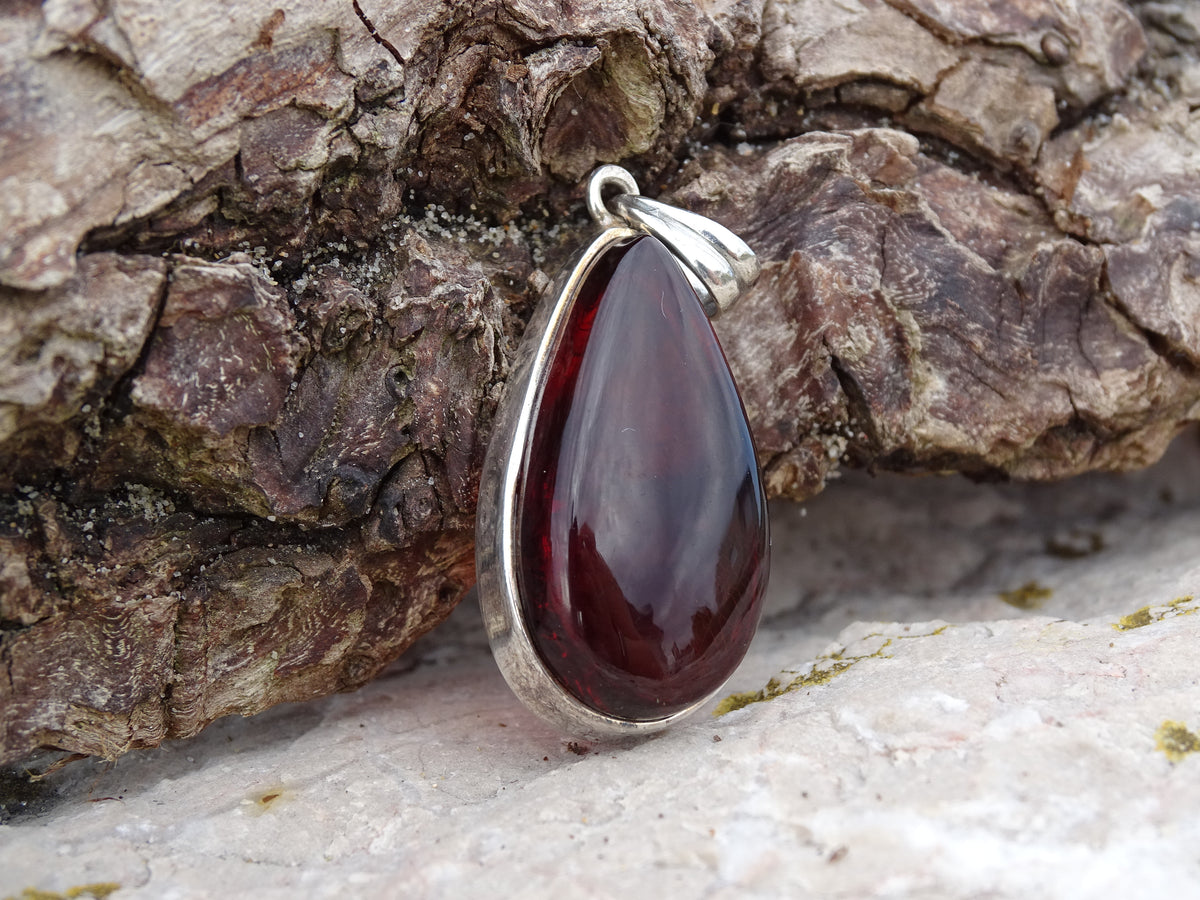Pendentif Ambre Argent 925