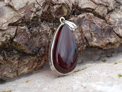 Pendentif Ambre Argent 925