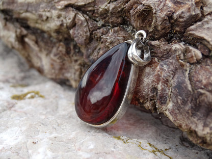 Pendentif Ambre Argent 925