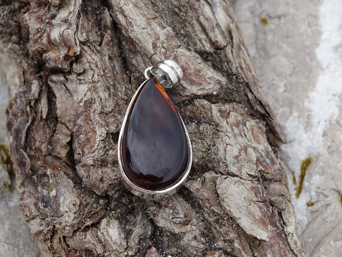 Pendentif Ambre Argent 925