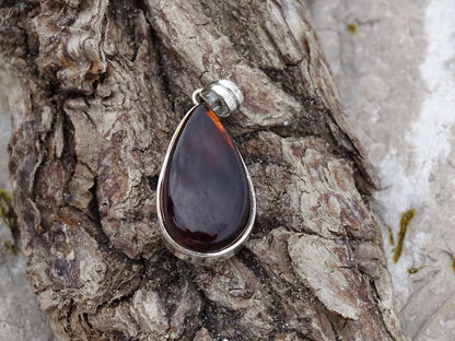 Pendentif Ambre Argent 925