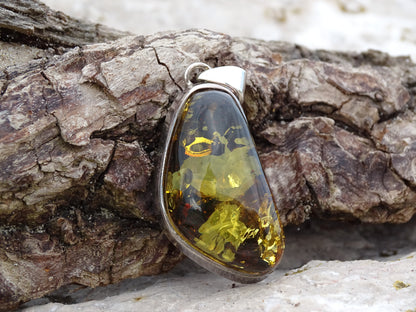 Pendentif Ambre Argent 925