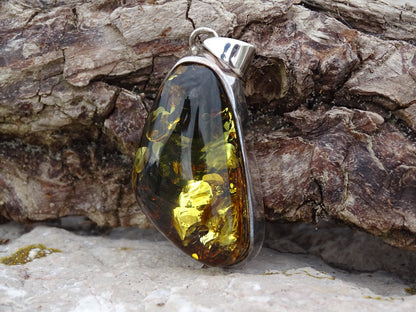 Pendentif Ambre Argent 925