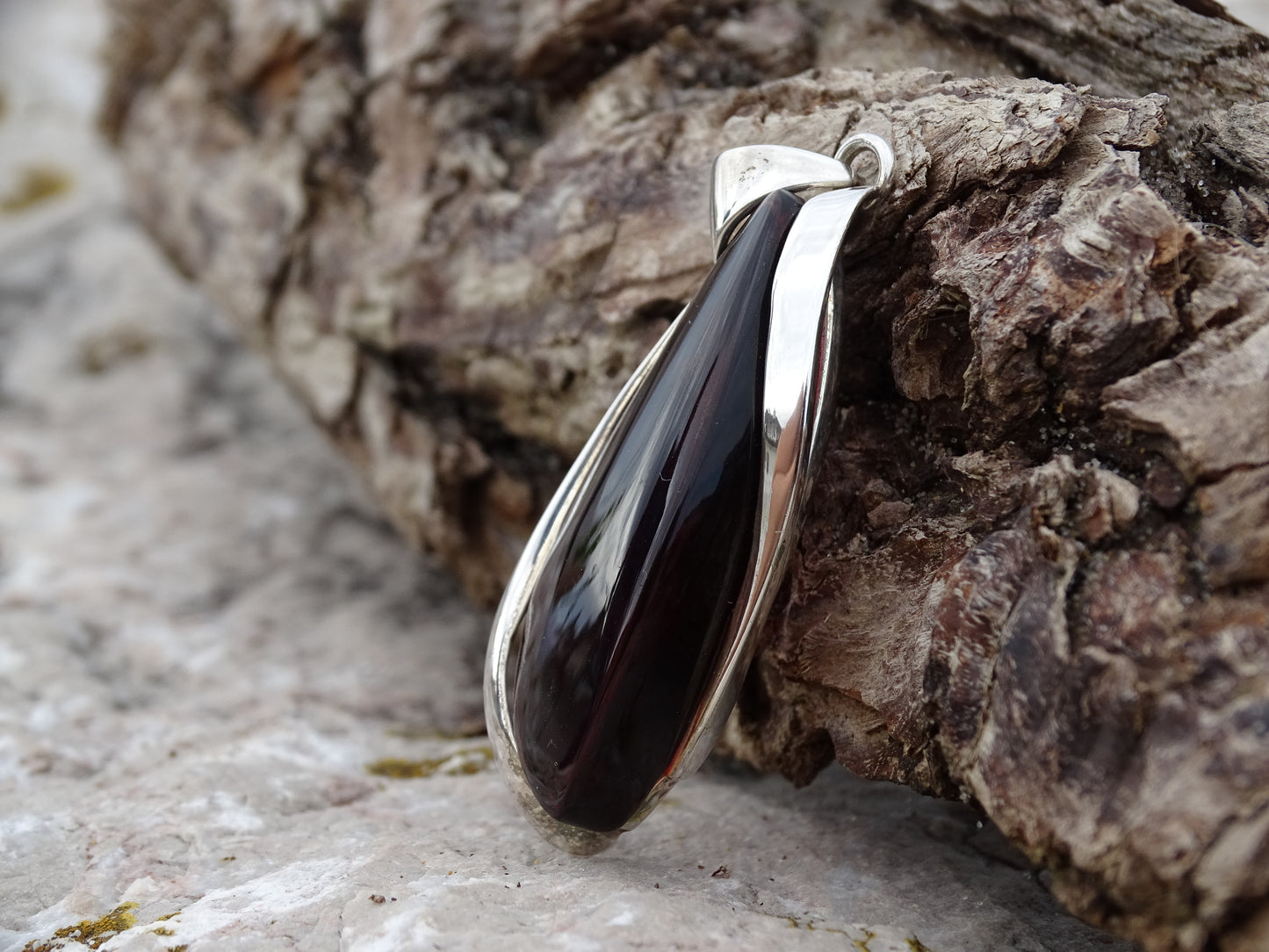 Pendentif Ambre Argent 925