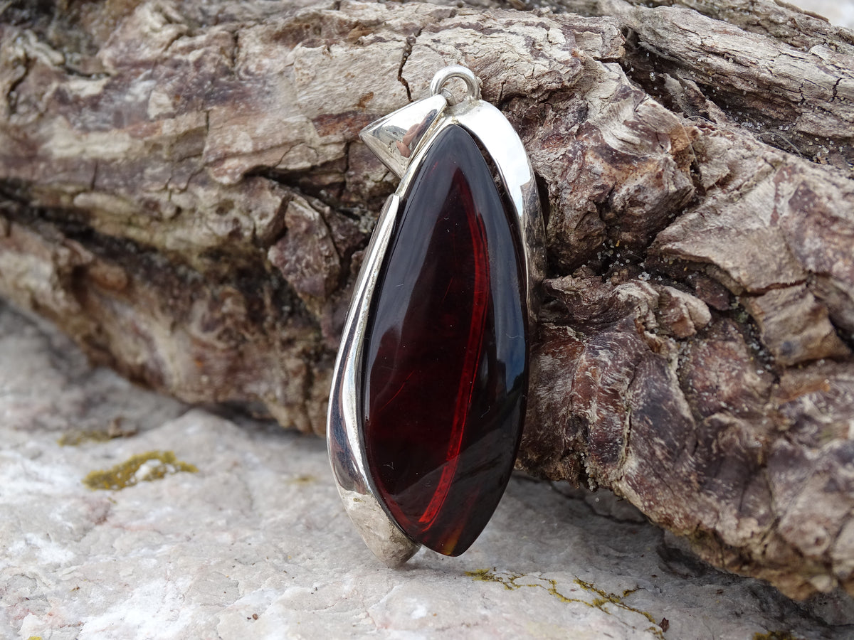 Pendentif Ambre Argent 925