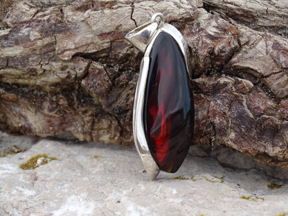 Pendentif Ambre Argent 925