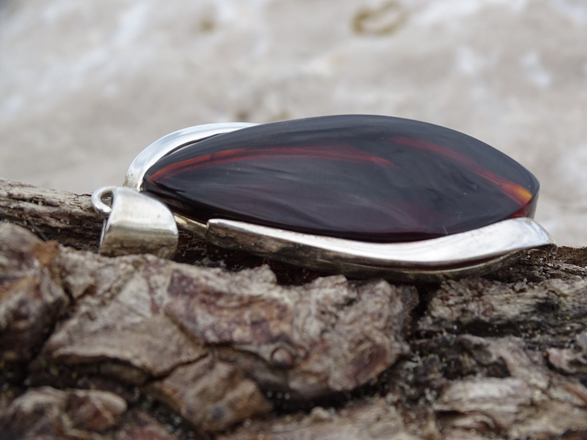 Pendentif Ambre Argent 925