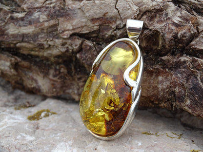 Pendentif Ambre Argent 925