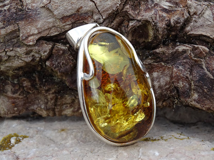 Pendentif Ambre Argent 925