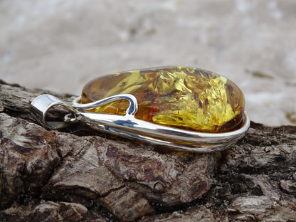 Pendentif Ambre Argent 925