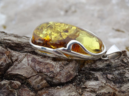 Pendentif Ambre Argent 925