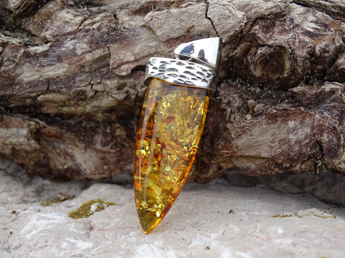 Pendentif Ambre Argent 925