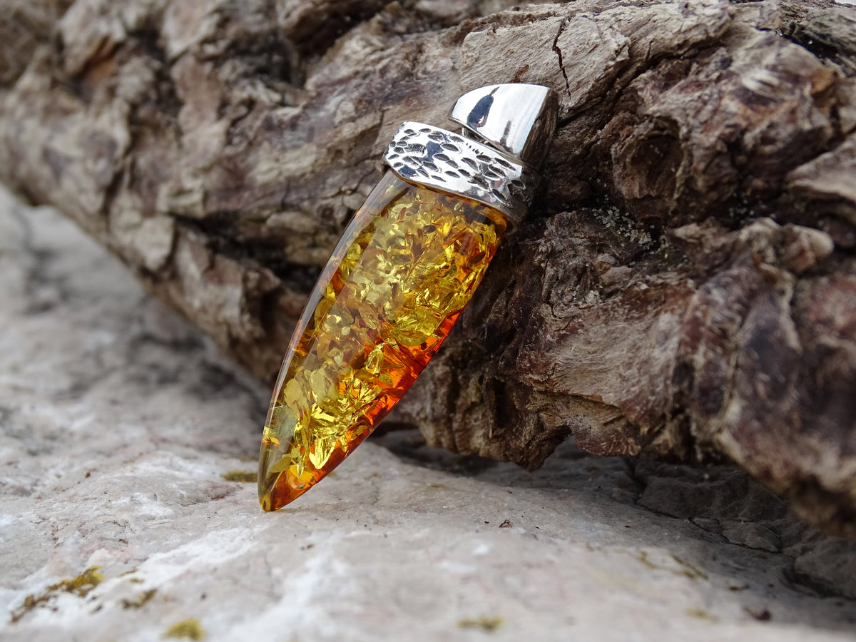 Pendentif Ambre Argent 925