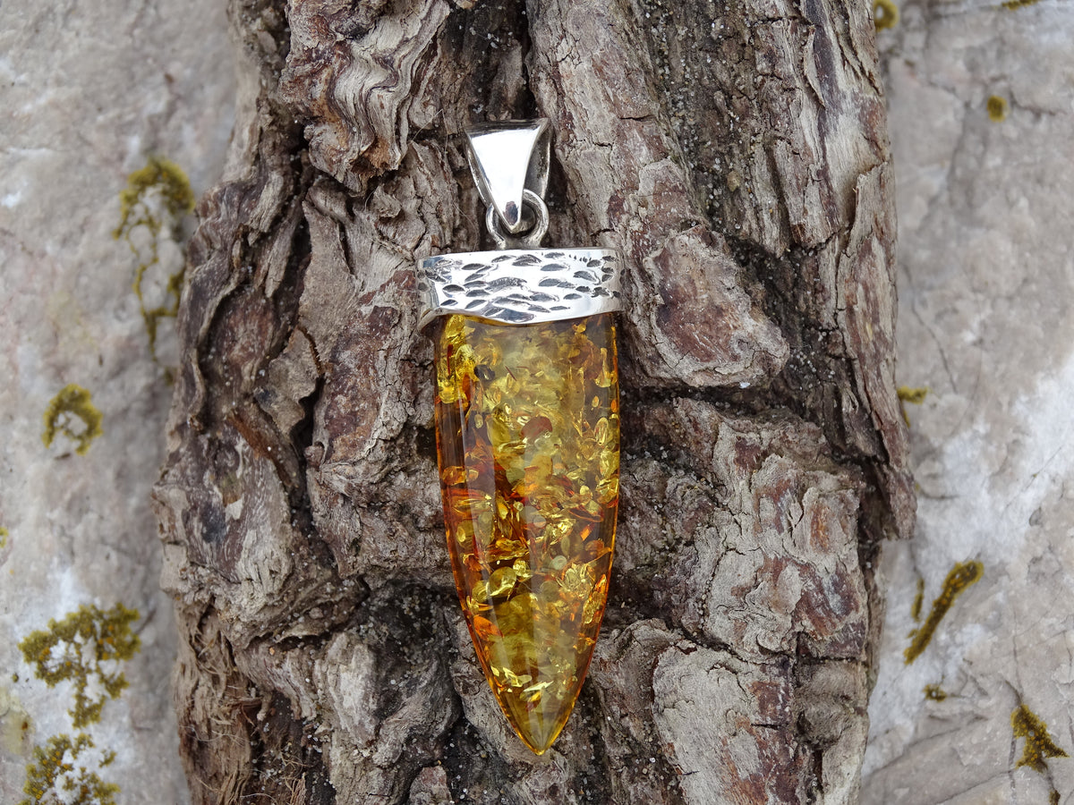 Pendentif Ambre Argent 925