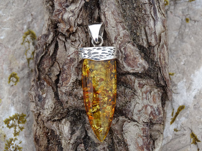Pendentif Ambre Argent 925