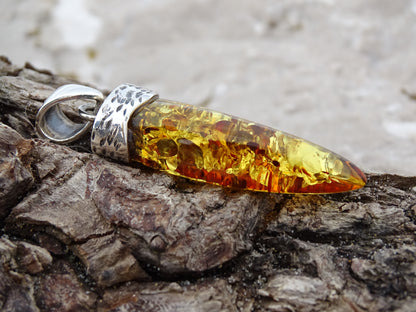 Pendentif Ambre Argent 925