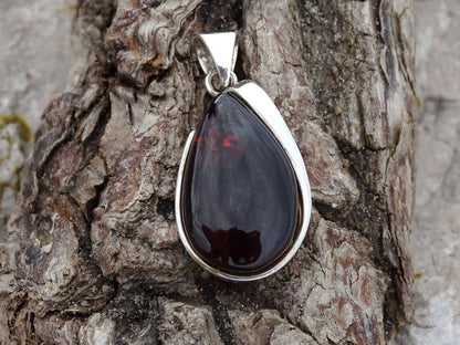Pendentif Ambre Argent 925