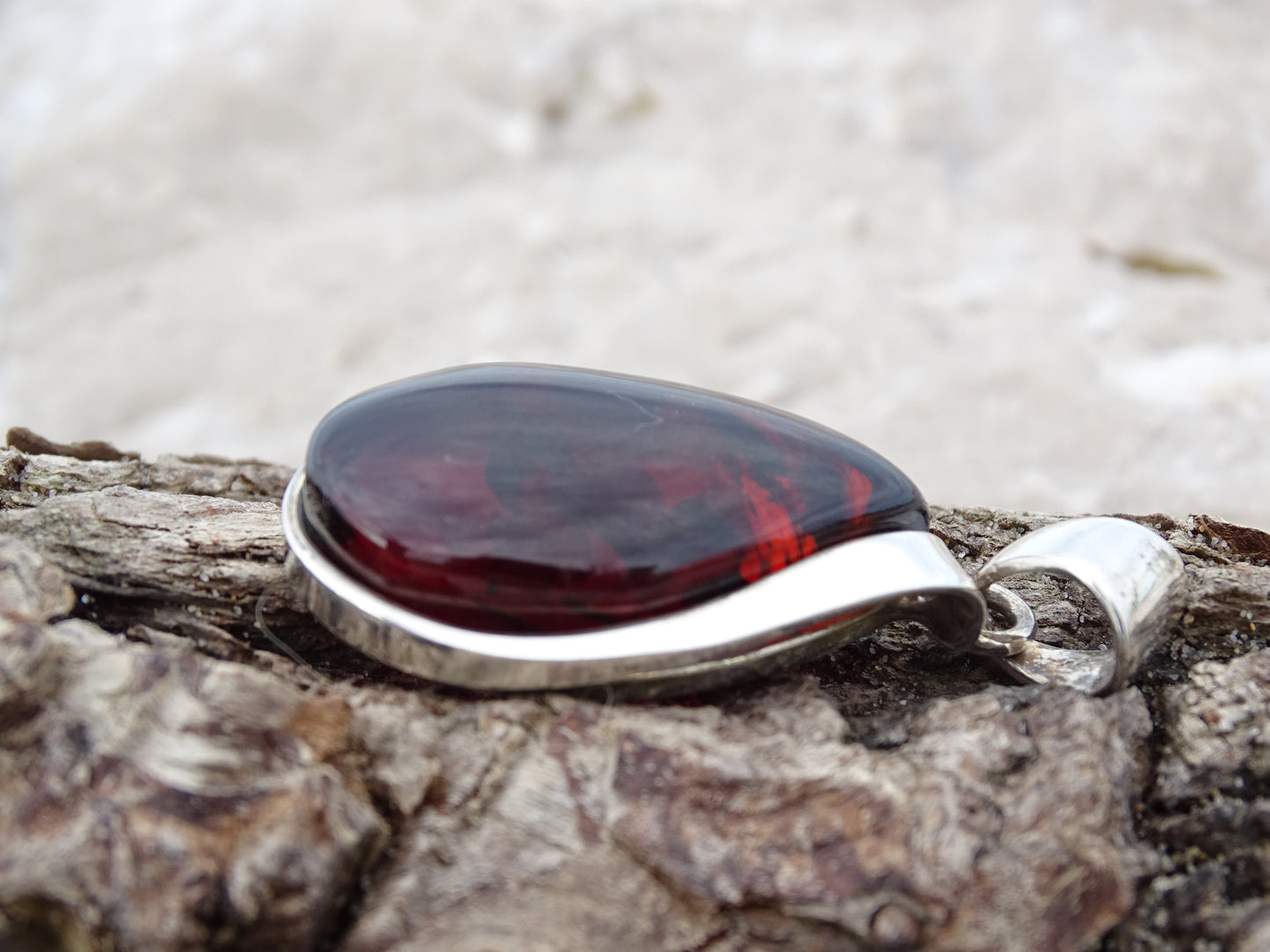 Pendentif Ambre Argent 925