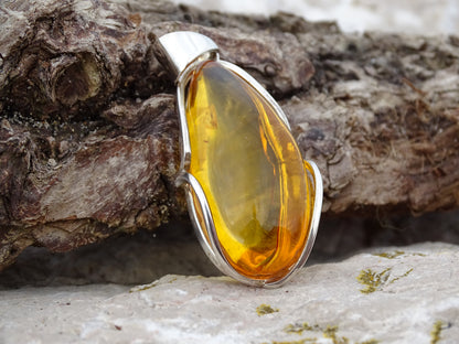 Pendentif Ambre Argent 925