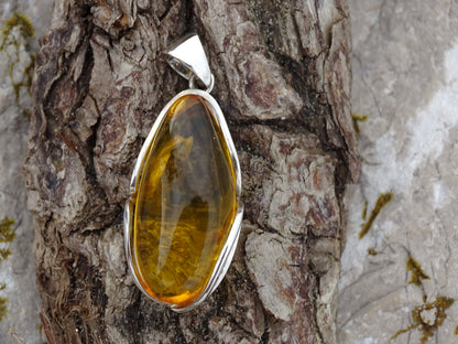 Pendentif Ambre Argent 925