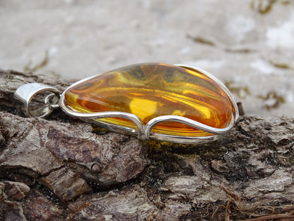Pendentif Ambre Argent 925