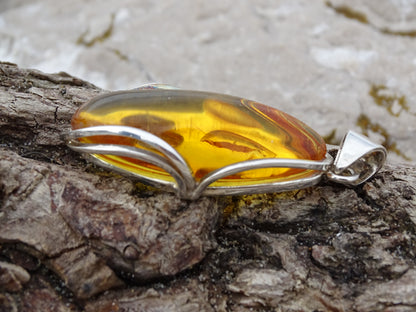 Pendentif Ambre Argent 925