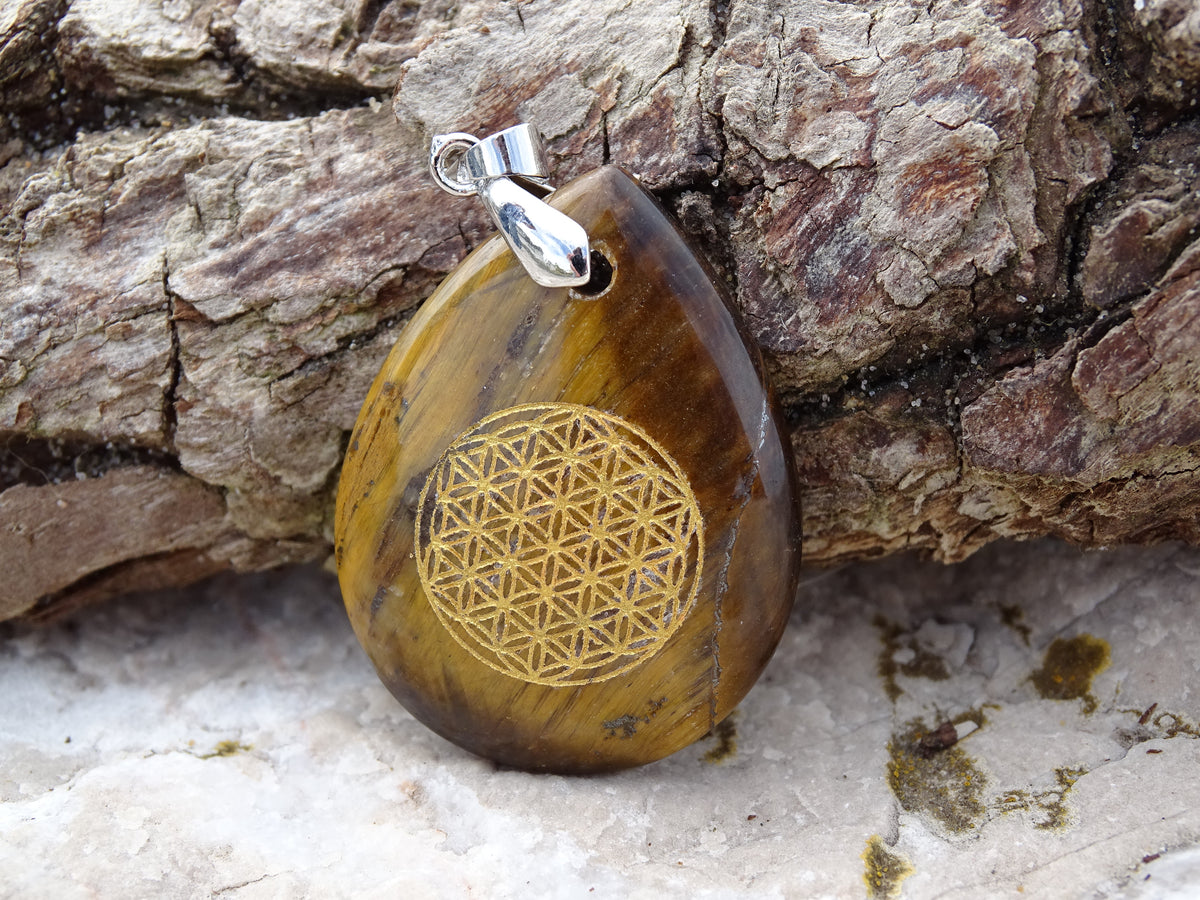 Tiger's Eye Tree of Life Pendant