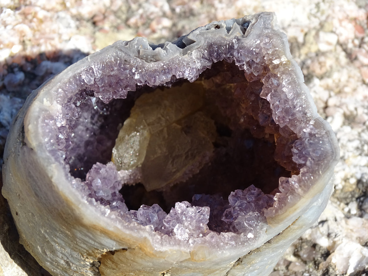 Géode Améthyste Calcite
